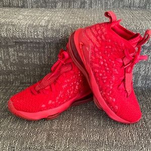 Boys Red Lebrons Size 5
